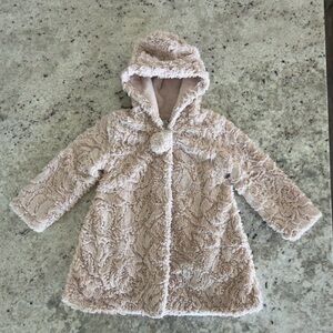 Widgeon Girls Faux Fur Hooded Coat‎ Size 5 Blush Pink